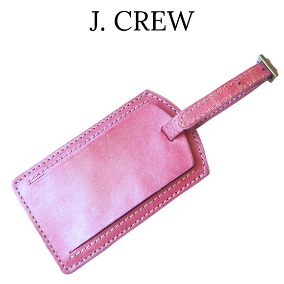 J. Crew • Leather Luggage Tag with Privacy Flap • Guava Shade • EUC - Picture 5 of 16